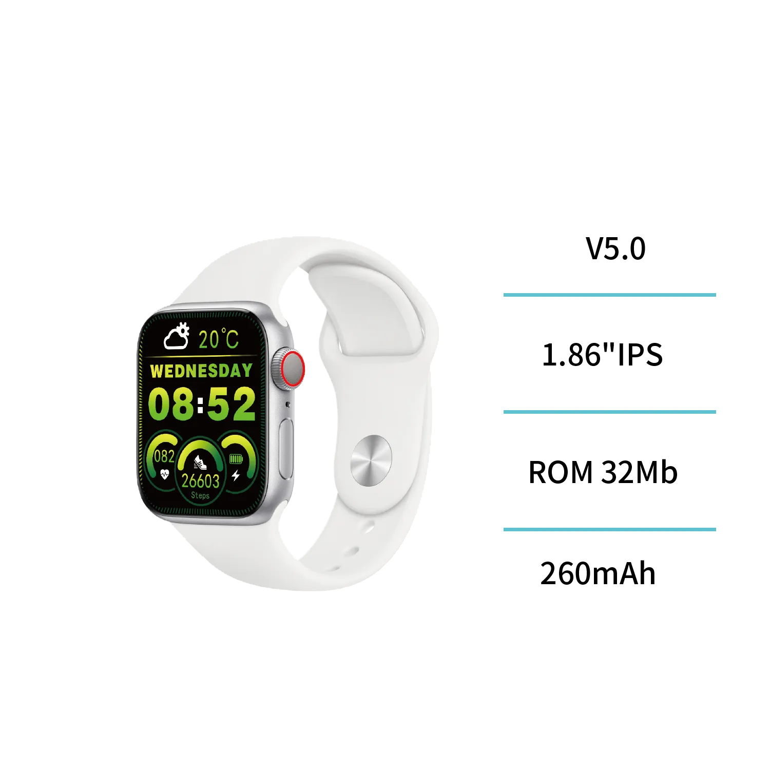 Smartwatch with 1.86-Inch Screen, CE Approved