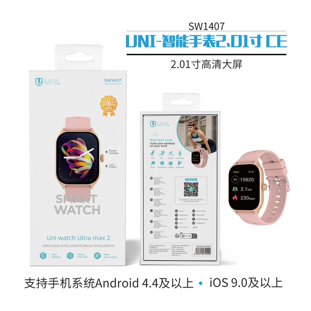 UNI Smartwatch 2.01" | CE Approved | Sleek • Smart • Reliable