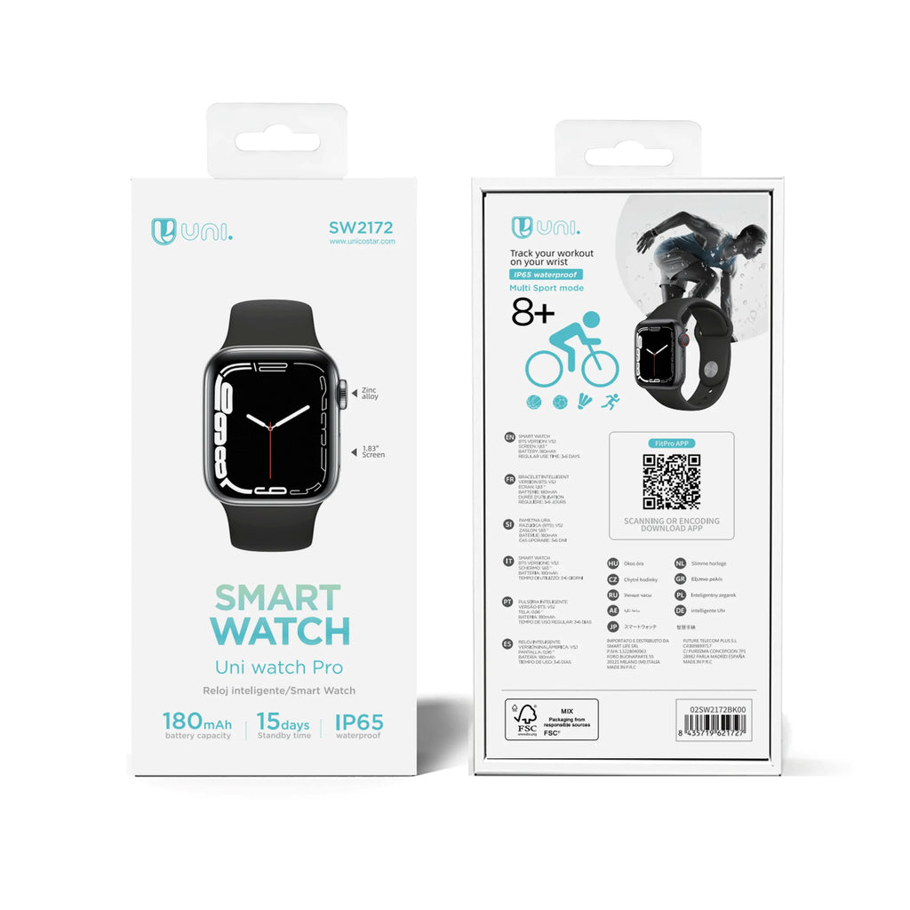 Smartwatch – FitPro App, Bluetooth 5.1, 1.83" Display, CE Certified (ES Version)