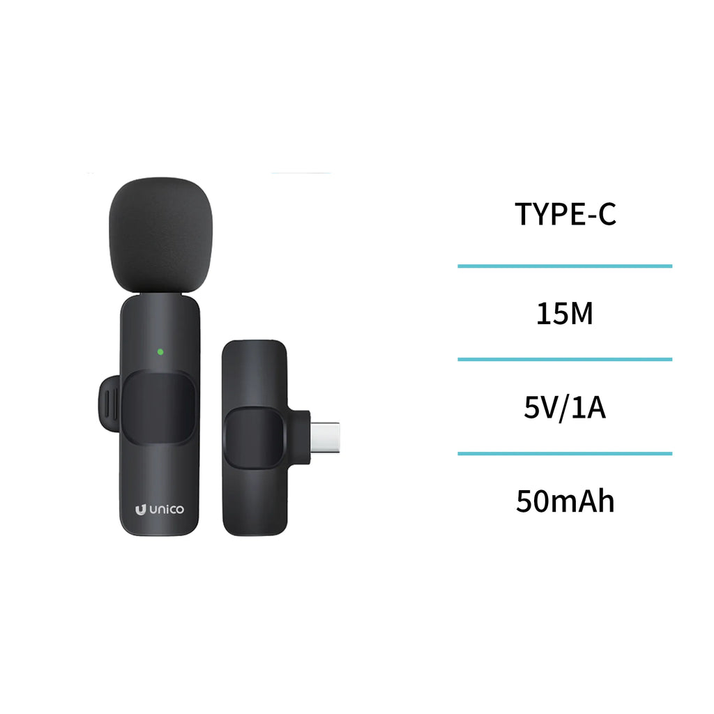 Wireless Lavalier Microphone (1-to-1) with Type-C Interface